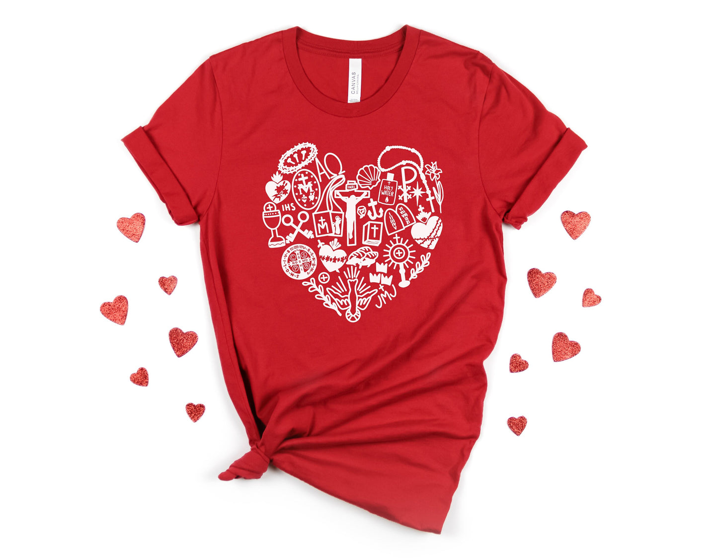 Catholic Heart Short-Sleeve Unisex T-Shirt Valentine's Day