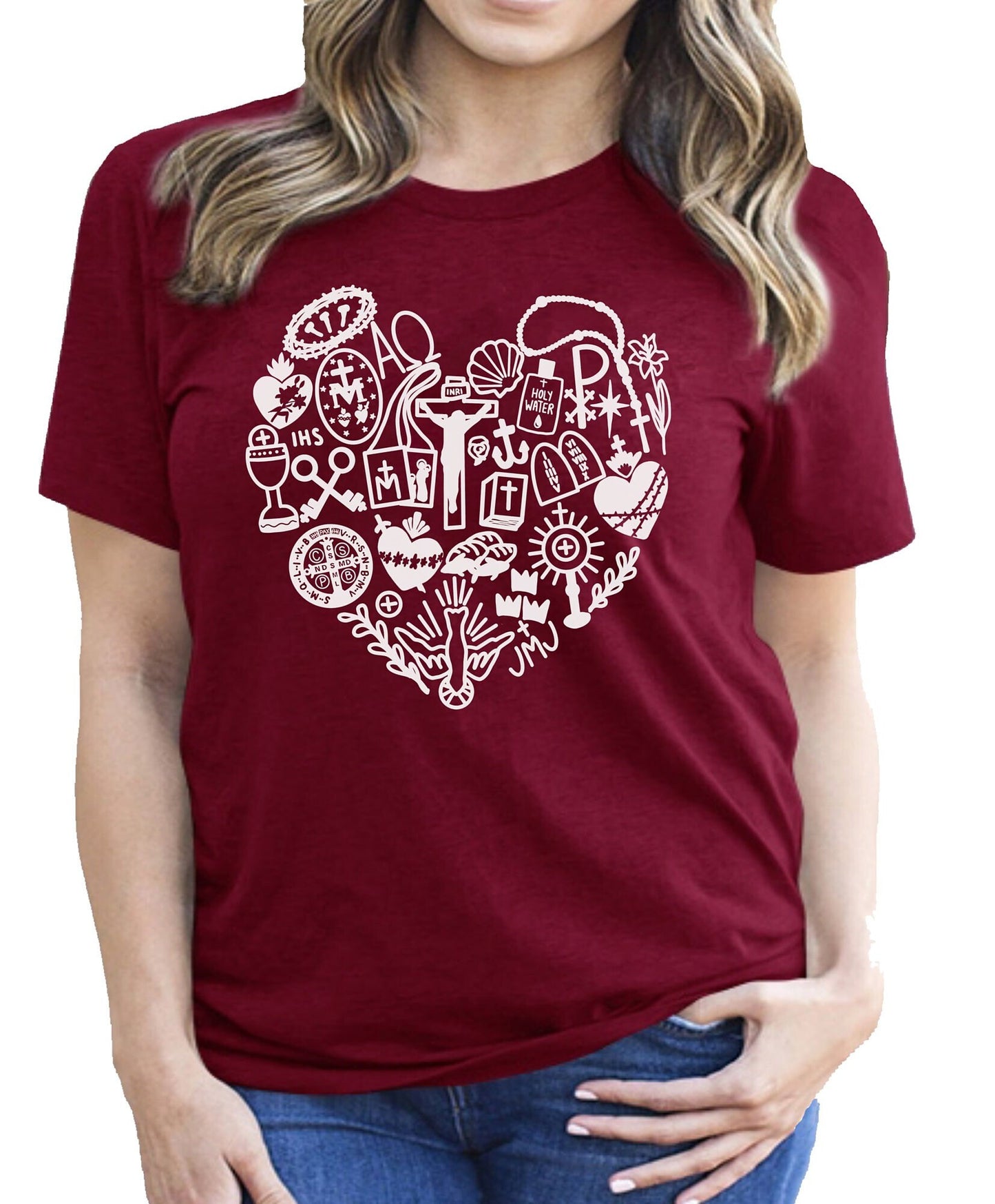 Catholic Heart Short-Sleeve Unisex T-Shirt Valentine's Day